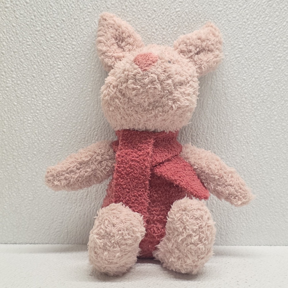Barefoot Dreams Disney Winnie The Pooh Piglet With Scarf 8.5" Pink Plush - Picture 2 of 15